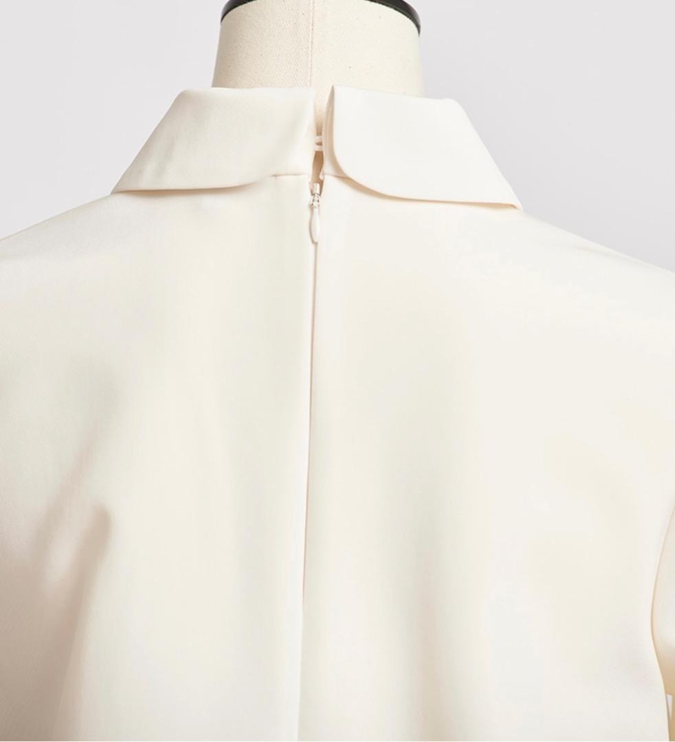 新品【yori ヨリ】ラウンドカラードレスブラウス　　ブラック　34