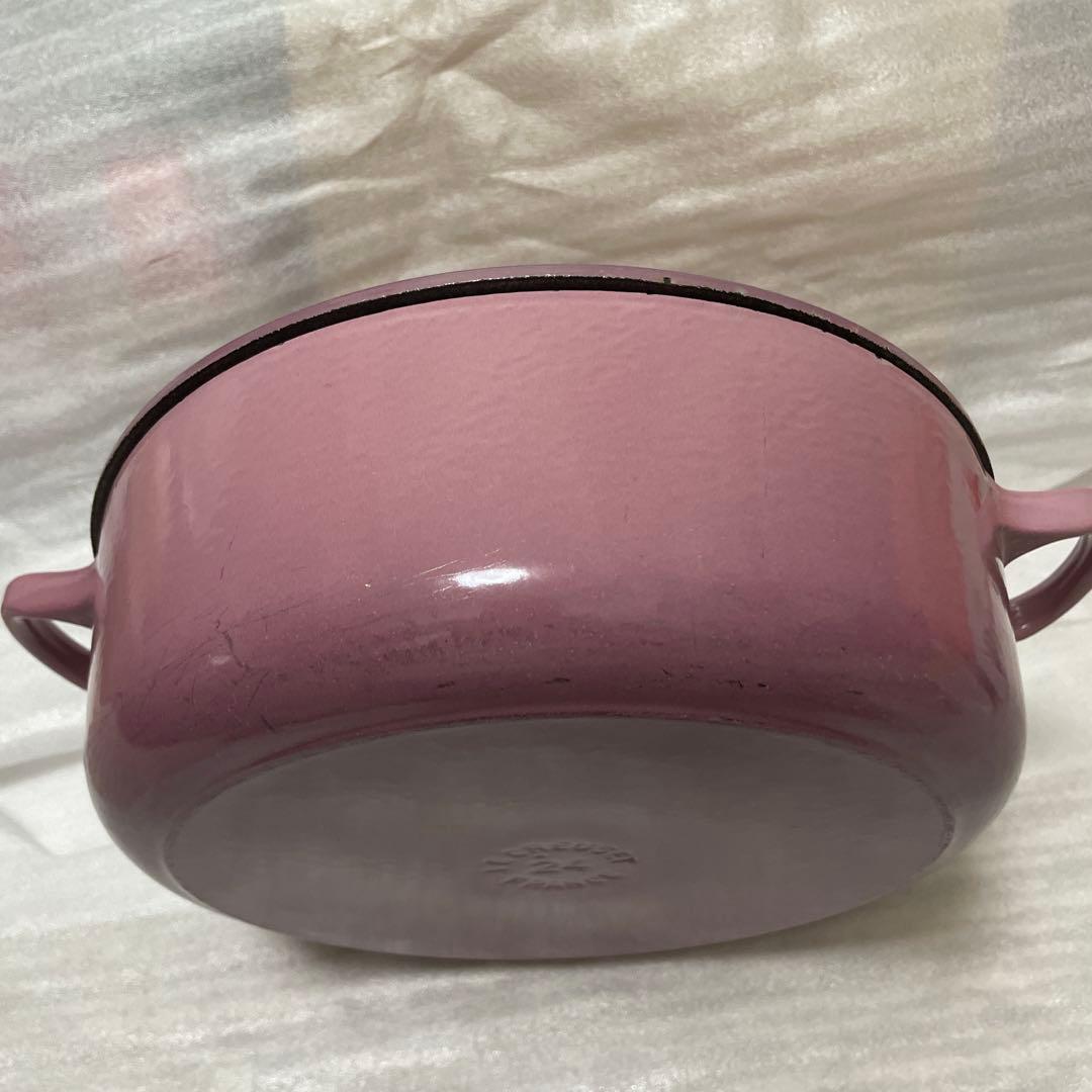 ルクルーゼ ココット ジャポネーズ 24cm モーヴピンク 中古品
