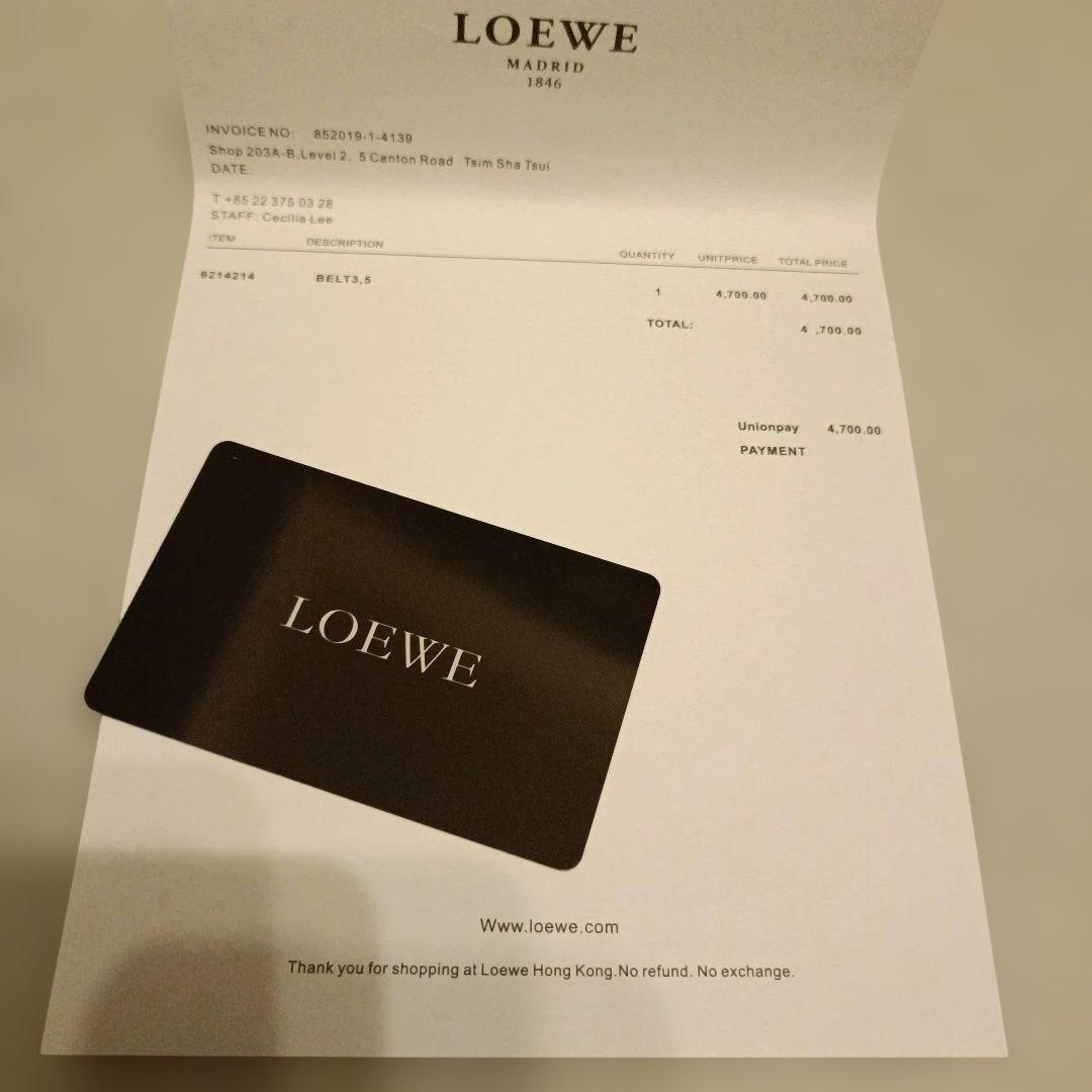 LOEWE ブラウンレザーベルト ロゴバックル