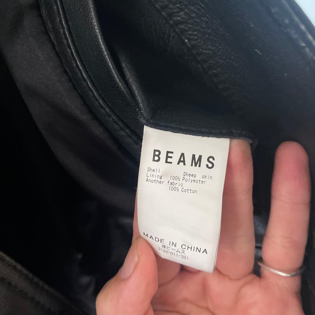 BEAMS 21aw レザー カーコート M