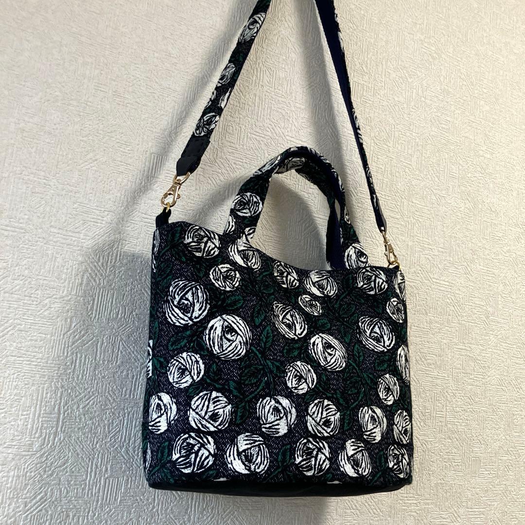 minä perhonen ⚮̈ rosy (ネイビー)2wayトートバッグ