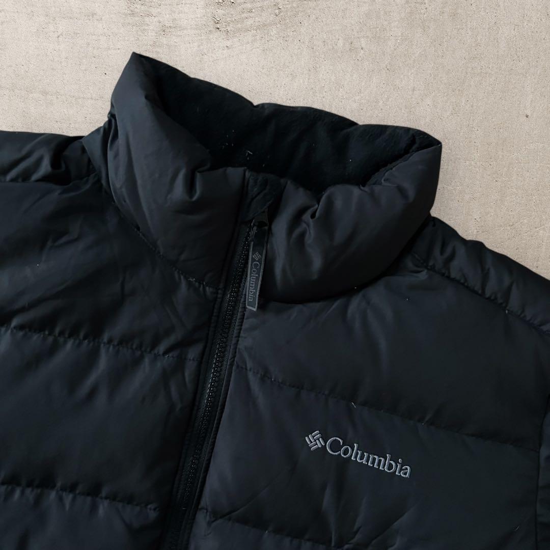 古着Colombiaコロンビア中綿ダウンジャケットドローコード刺繍ロゴ短丈テック