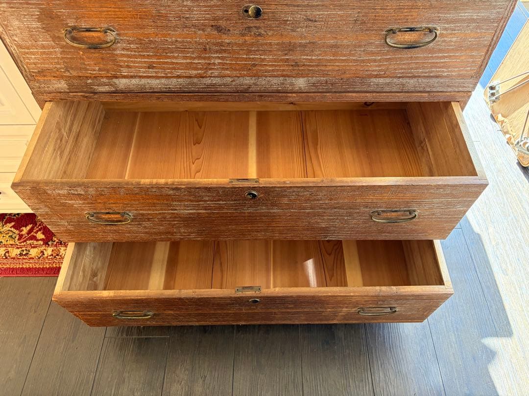 桐箪笥 アンティーク 和　日本箪笥 古家具 時代箪笥 収納棚 無垢材6段引出し