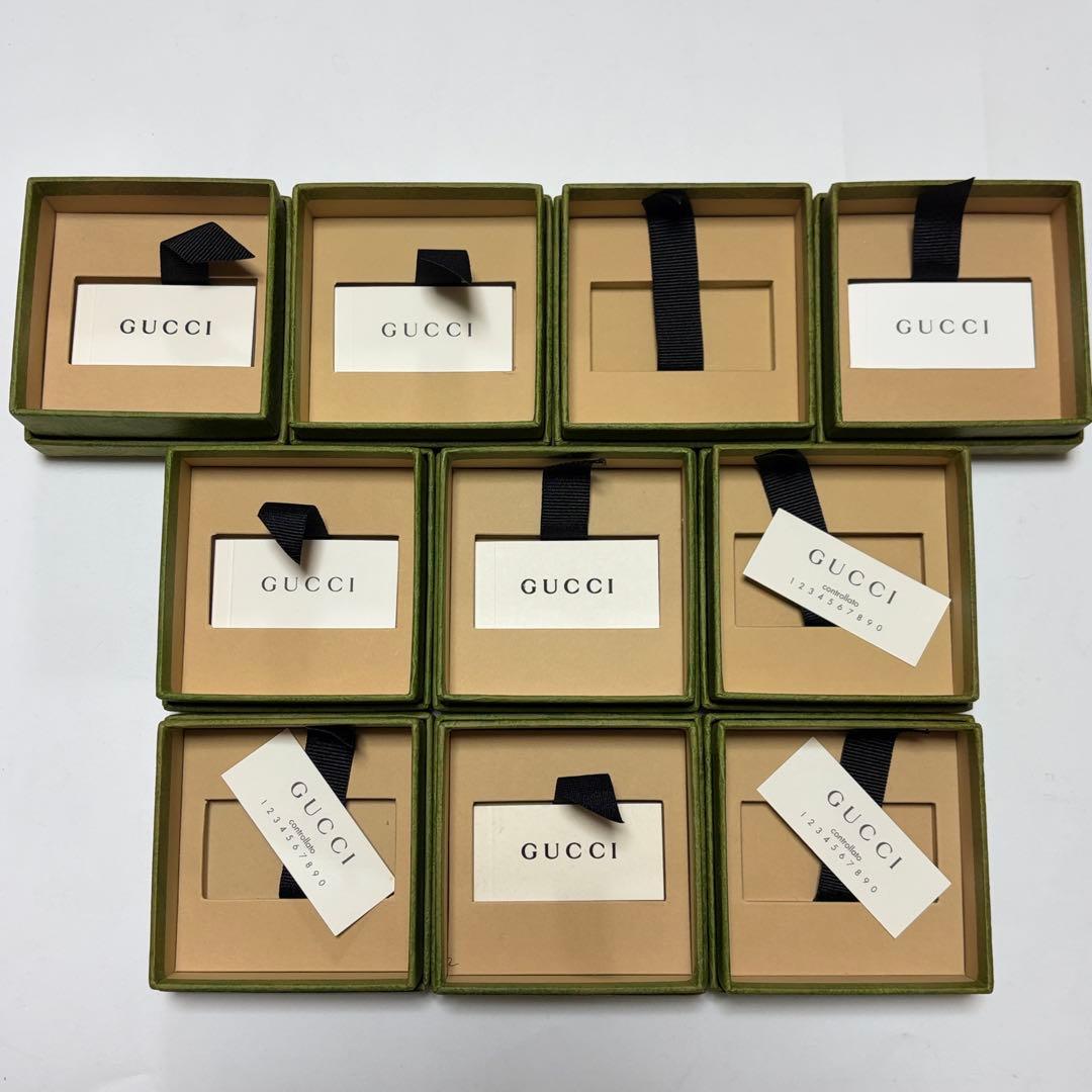 美品　グッチ　保存袋　空箱　10個セット　アクセサリー入れ 現行品　緑　麻