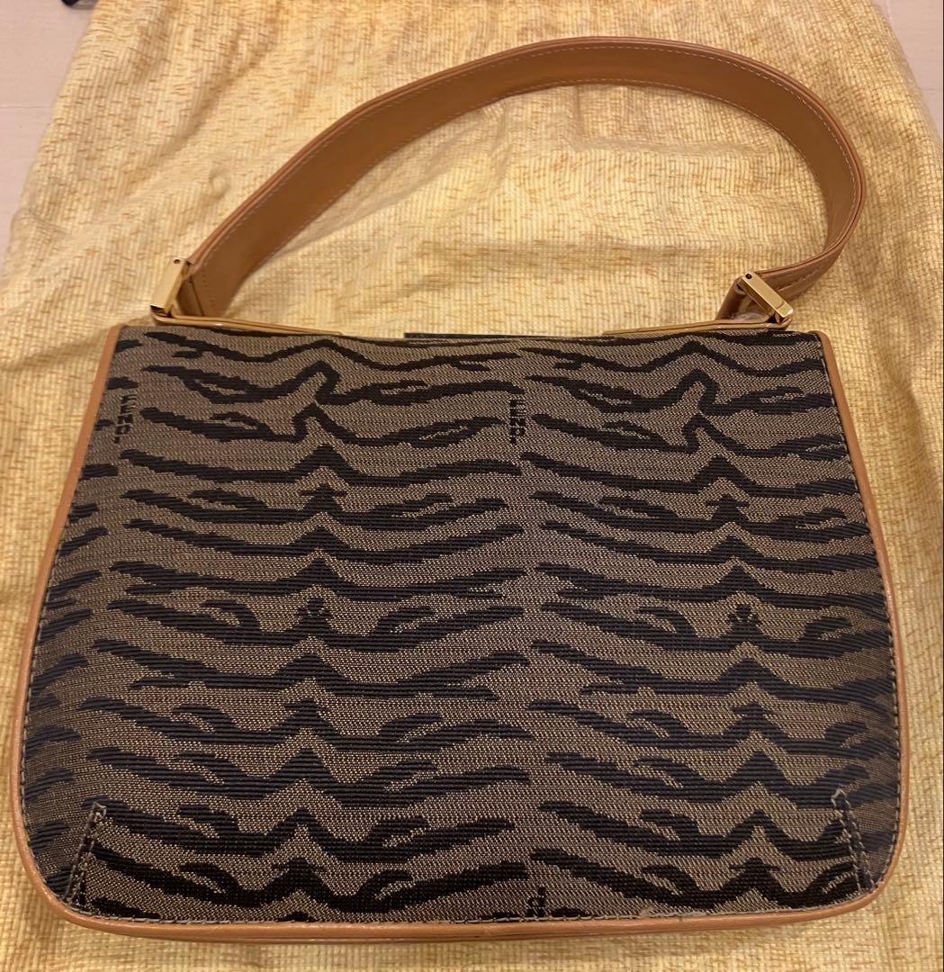 FENDI フェンディ ヴィンテージ ハンドバッグ ブラウン　タイガー
