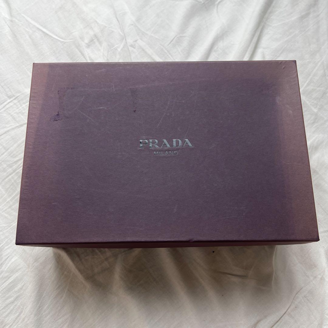 靴 99AW PRADA square toe leather mules red