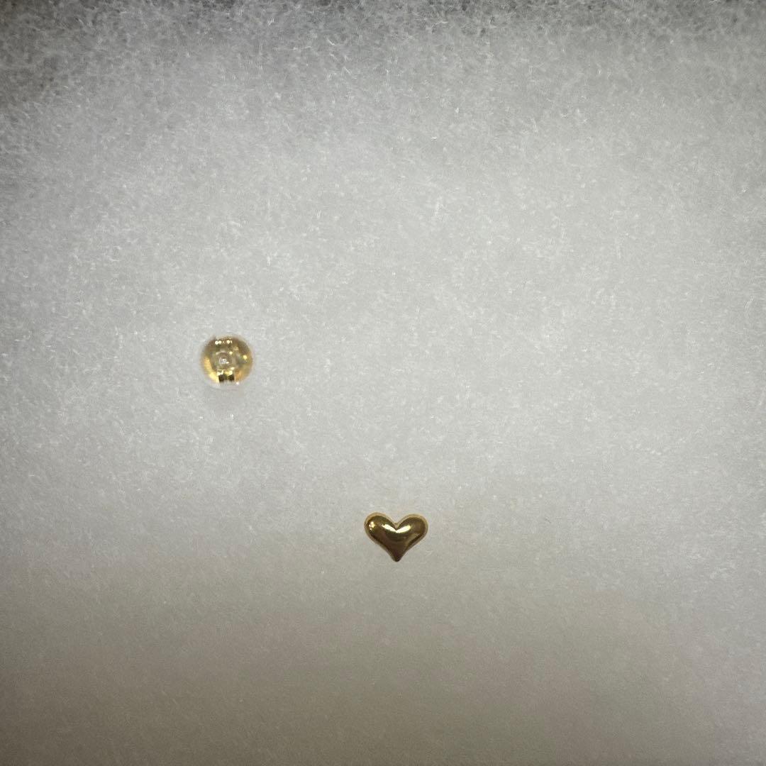 はなび様　片耳用　プランプハート型ピアス(片耳用) k18
