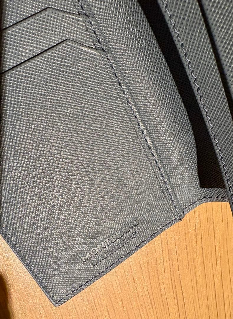 【美品】MONTBLANC モンブラン 名刺入れ レザー デニムブルー 本体のみ