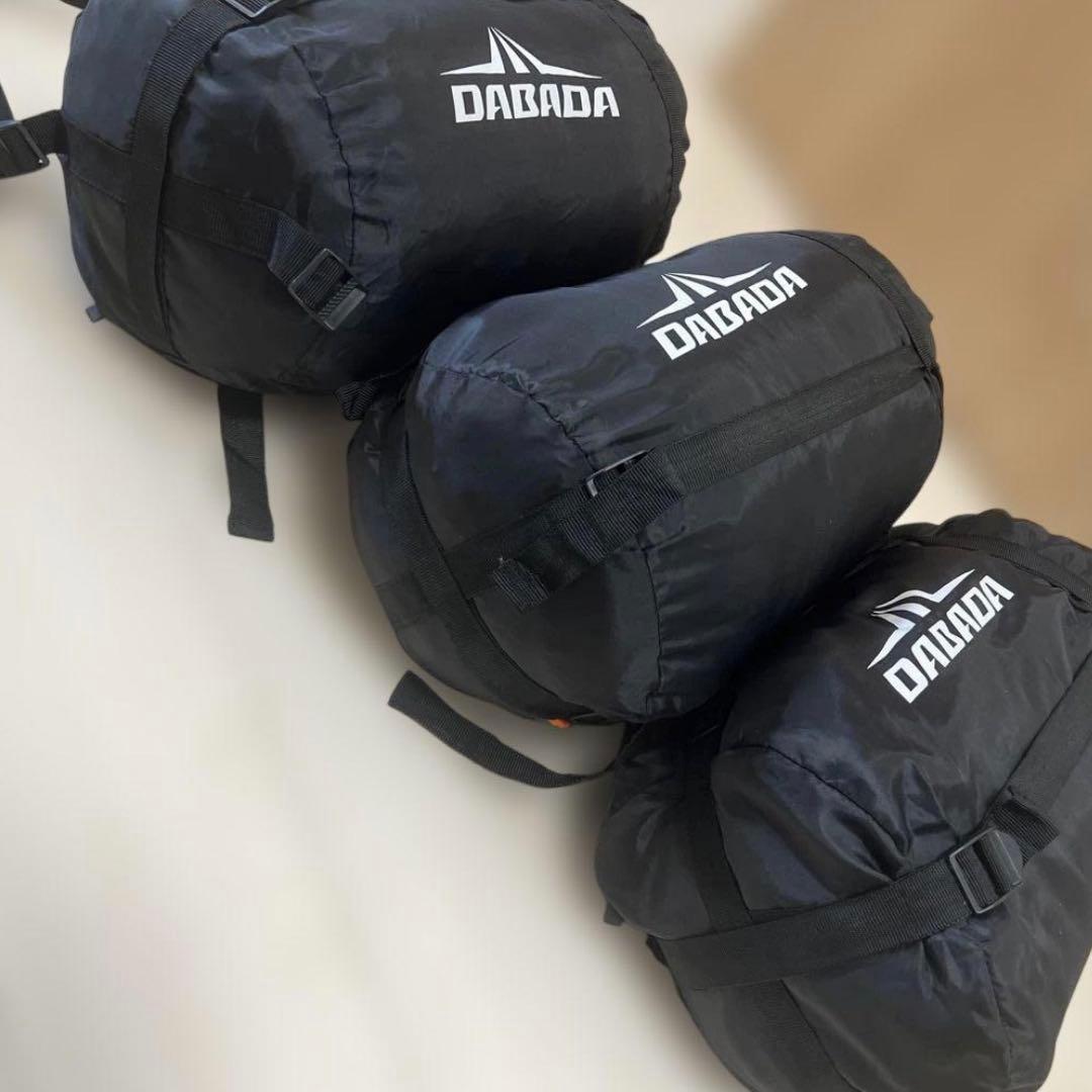 DABADA 封筒型 寝袋 シュラフ 3点セット 収納袋付き ダバダ 黒青橙