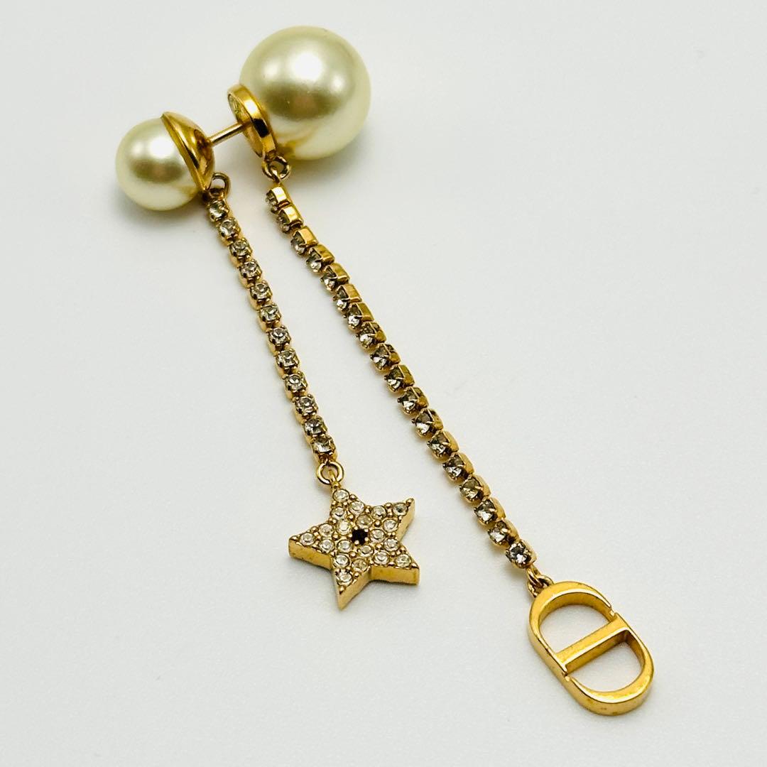 現行品　Dior Tribales ピアス　メタル　レジンパール　クリスタル