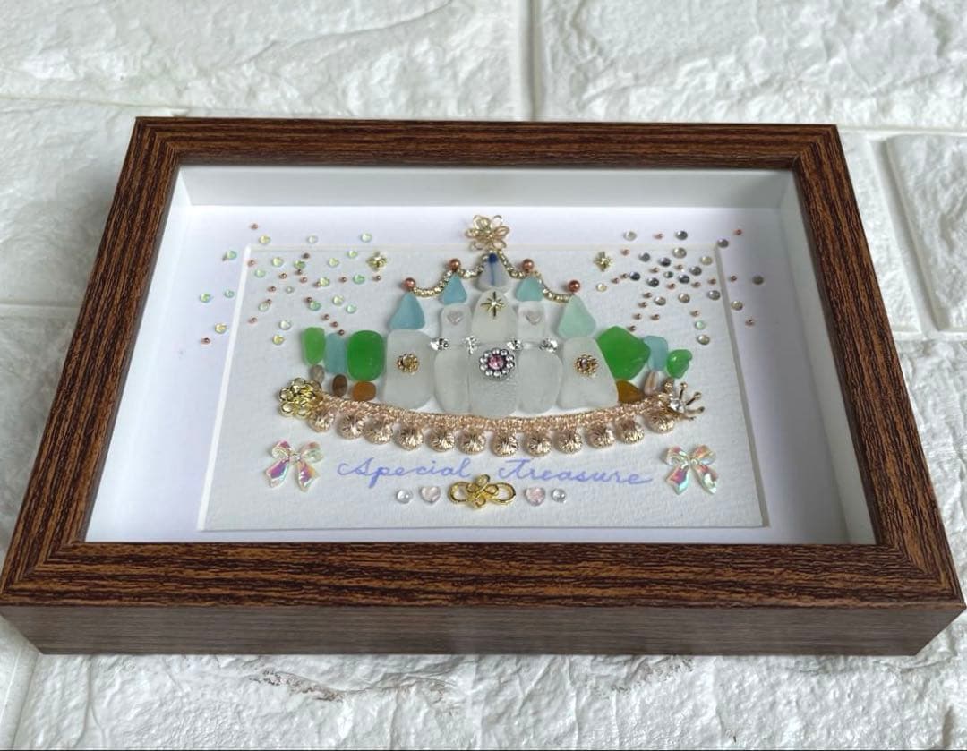 No.185　ぽっぽちゃん様♡専用 4点おまとめ♡お城と花火　シーグラスアート