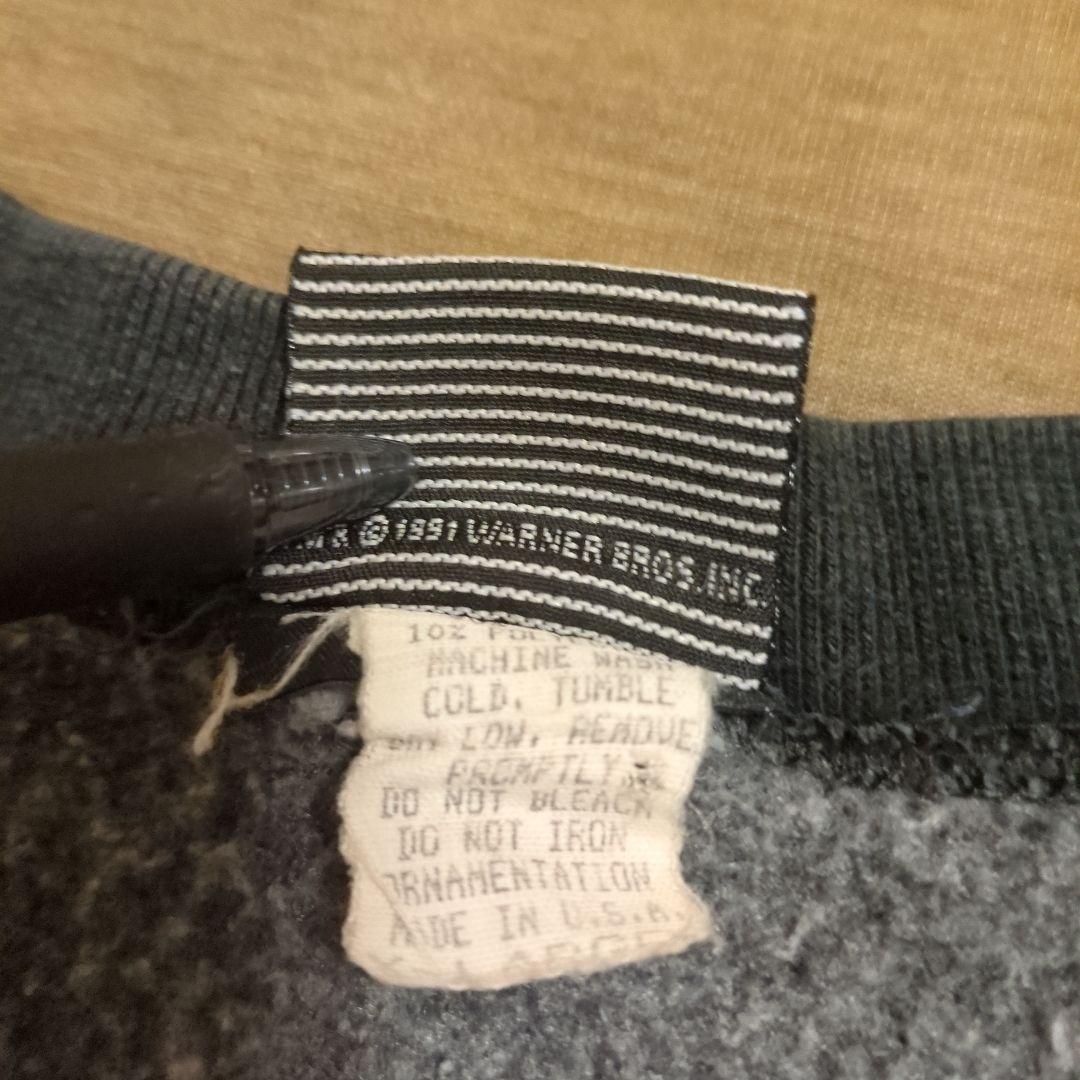 90s USA製 スウェット ワーナーブラザース ブラックフェード