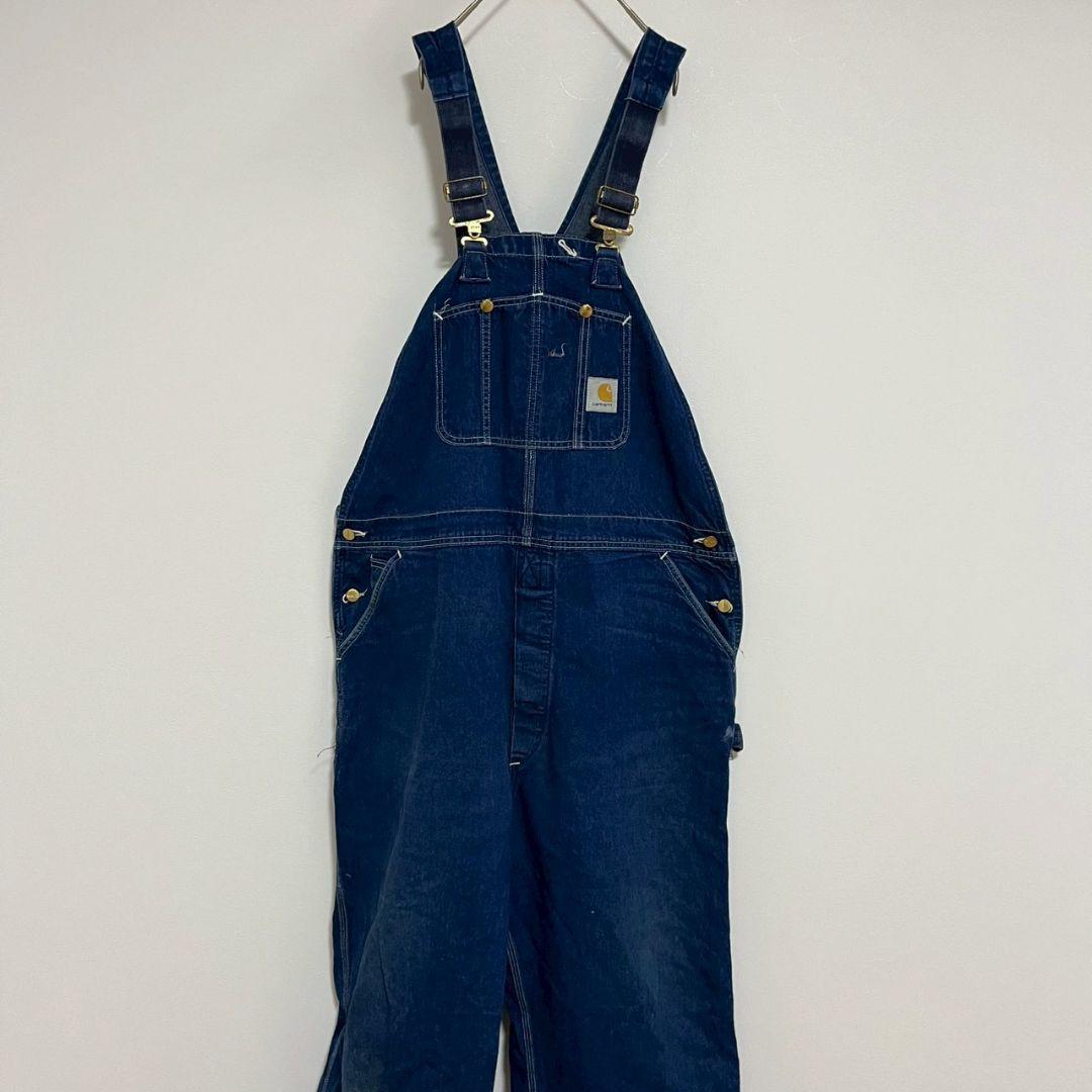 YBM55【USA製】Carhartt　オーバーオール【メンズ44×34】デニム