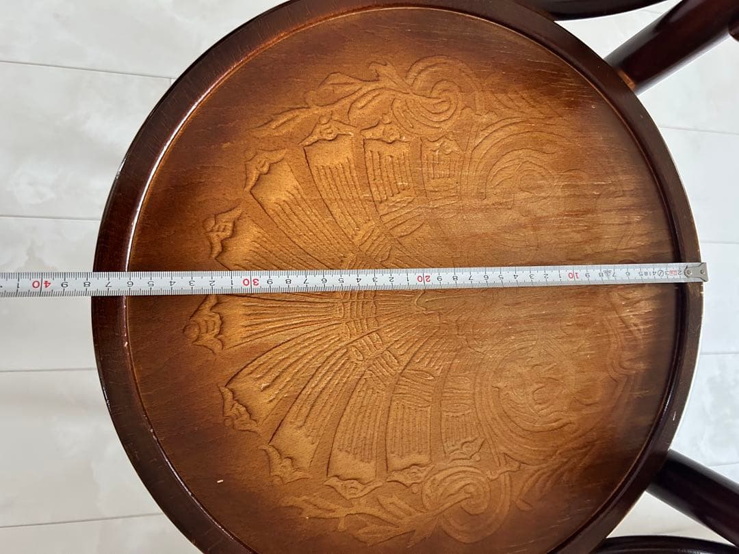 ダークブラウン 木製 曲木デザイン 椅子B