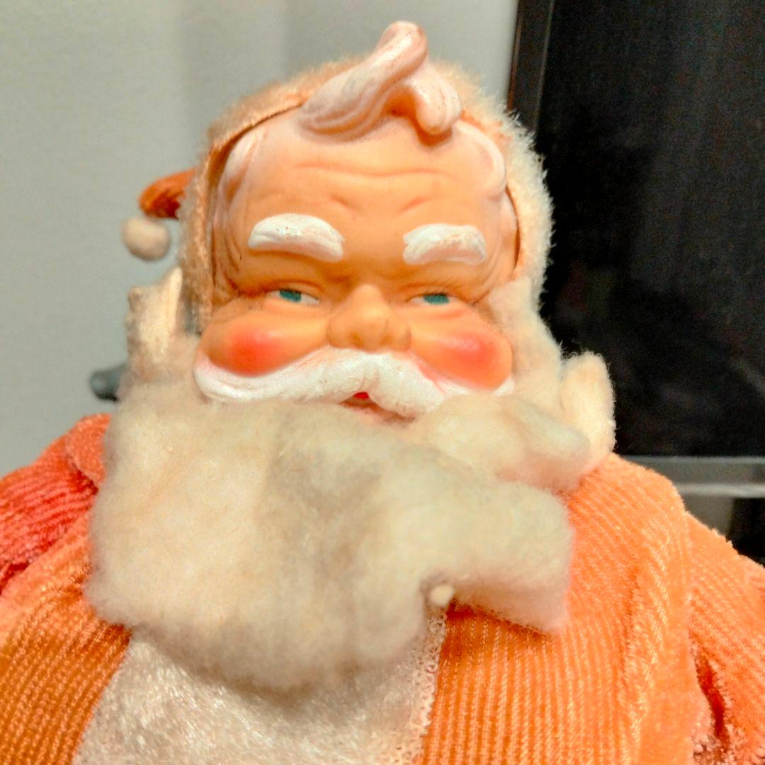 50s レア 大サイズ ビンテージ サンタクロースドール クリスマス シール
