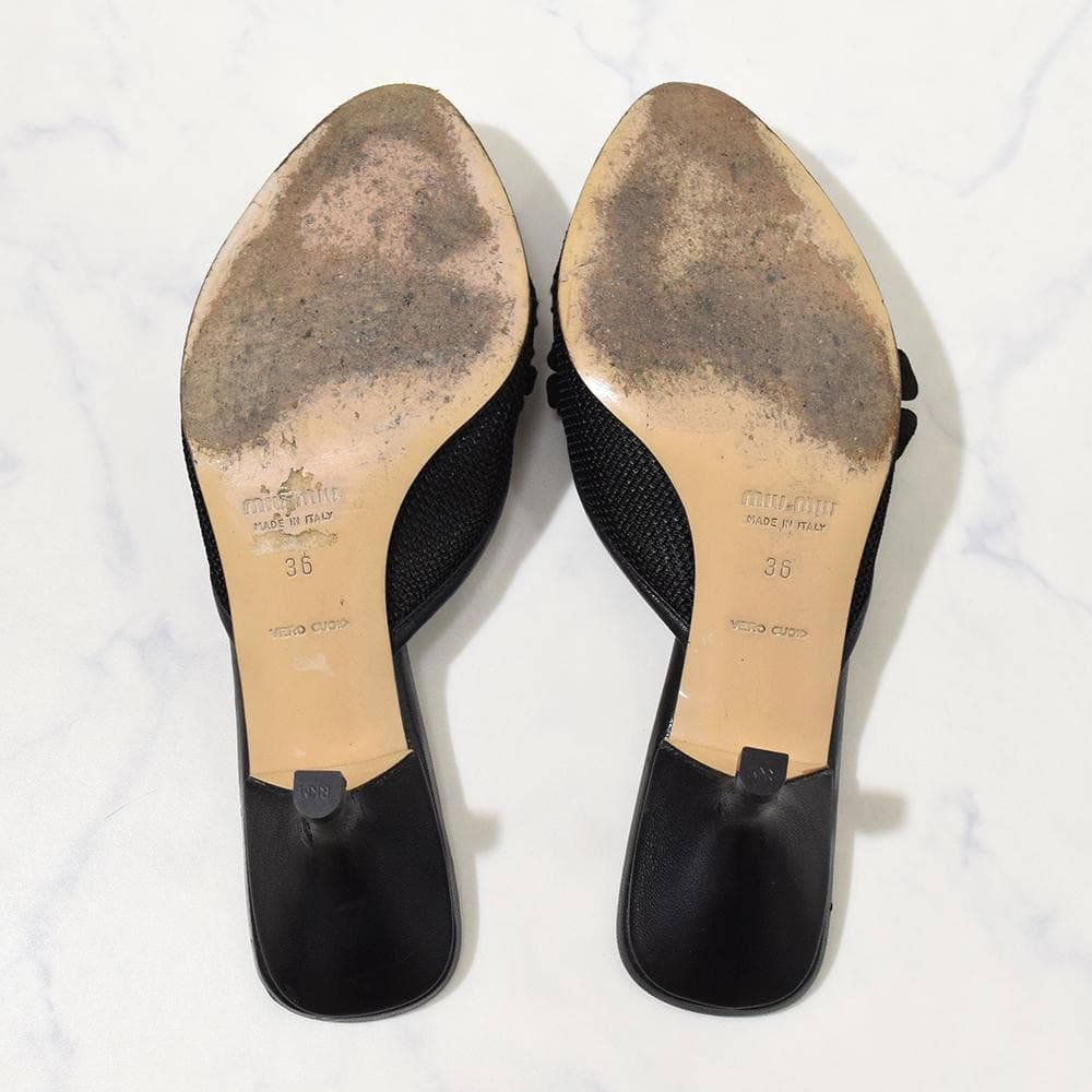 00s archive miu miu vintage ミュール サンダル 黒