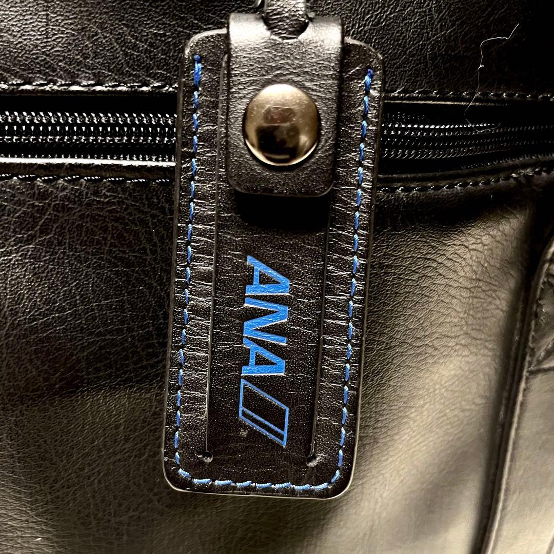 美品✨ANA 2way ビジネスバッグ オールレザー 大容量 2層式 ブラック