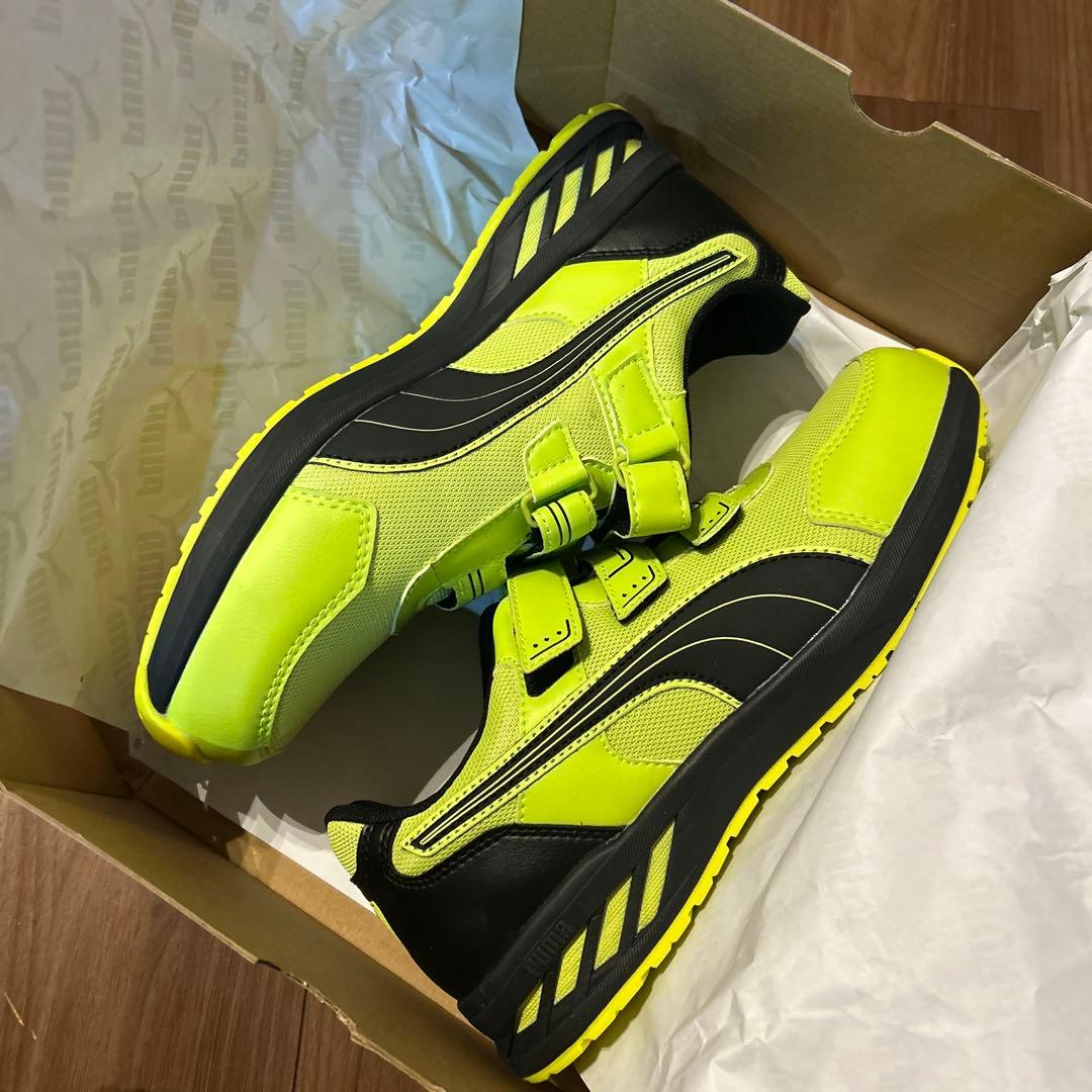 PUMA 蛍光イエロー 安全靴 ベルクロ
