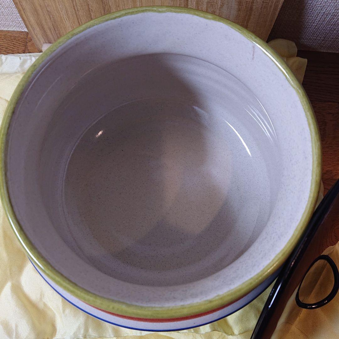 茶道具 水指 イタリー製・デルータ窯 色絵莨葉水指