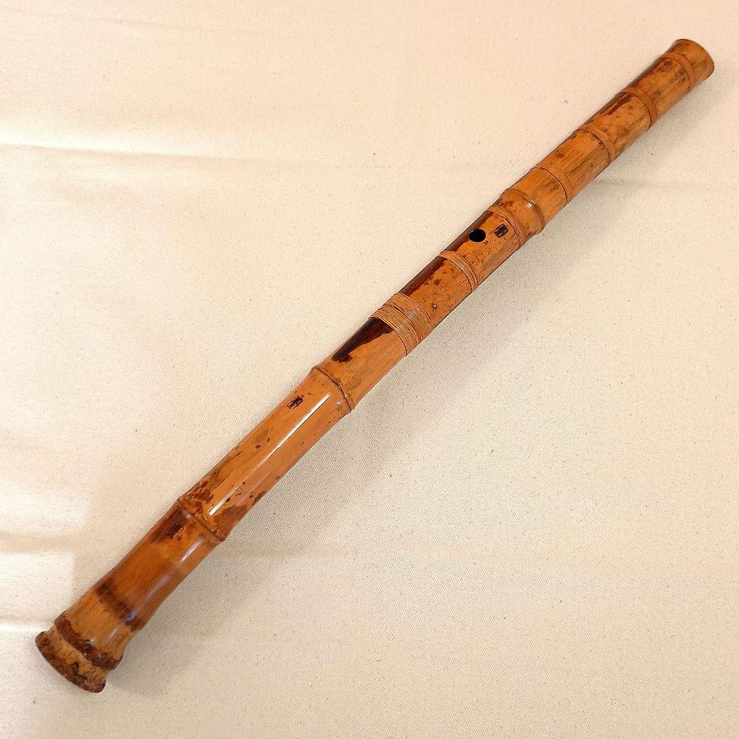 美模様の老竹名管！最高級三印管☆鳳月銘の二尺管尺八！