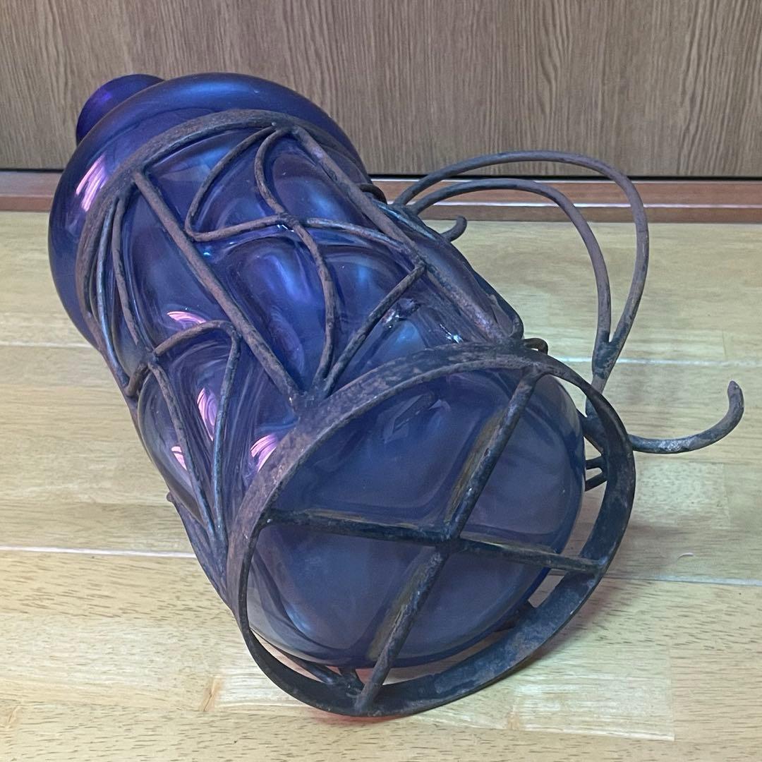 アンティーク　コバルトブルー　ガラス　サビ　花瓶　置物