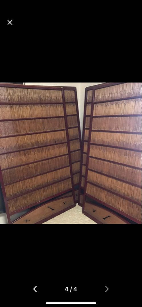 京都 お茶屋の襖戸 明治時代の超アンティーク ４枚 木製