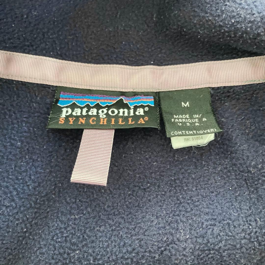 90s Patagonia スナップT Mサイズ ネイビー アメリカ製