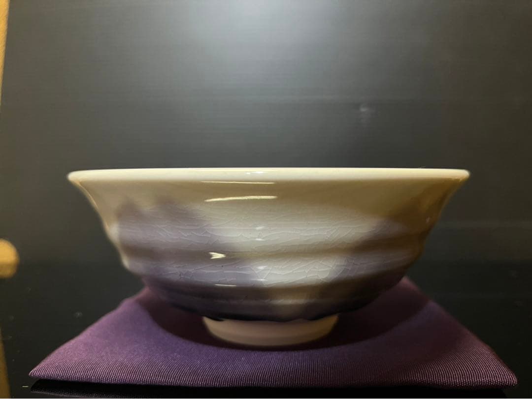 四代徳田八十吉　「淡墨桜」　茶碗