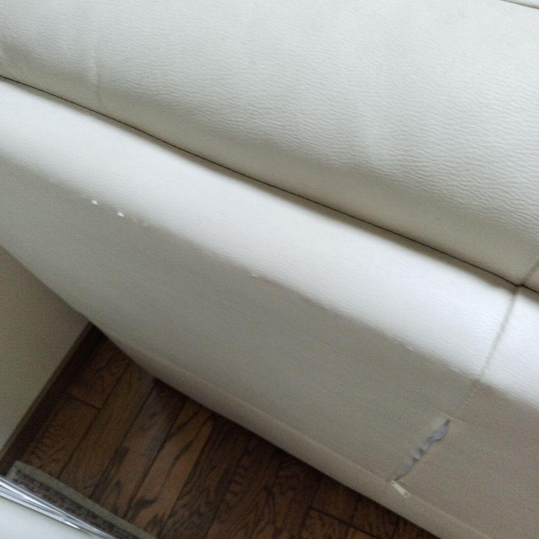 ソファー　一人掛け　オールレザー　ホワイト　本革