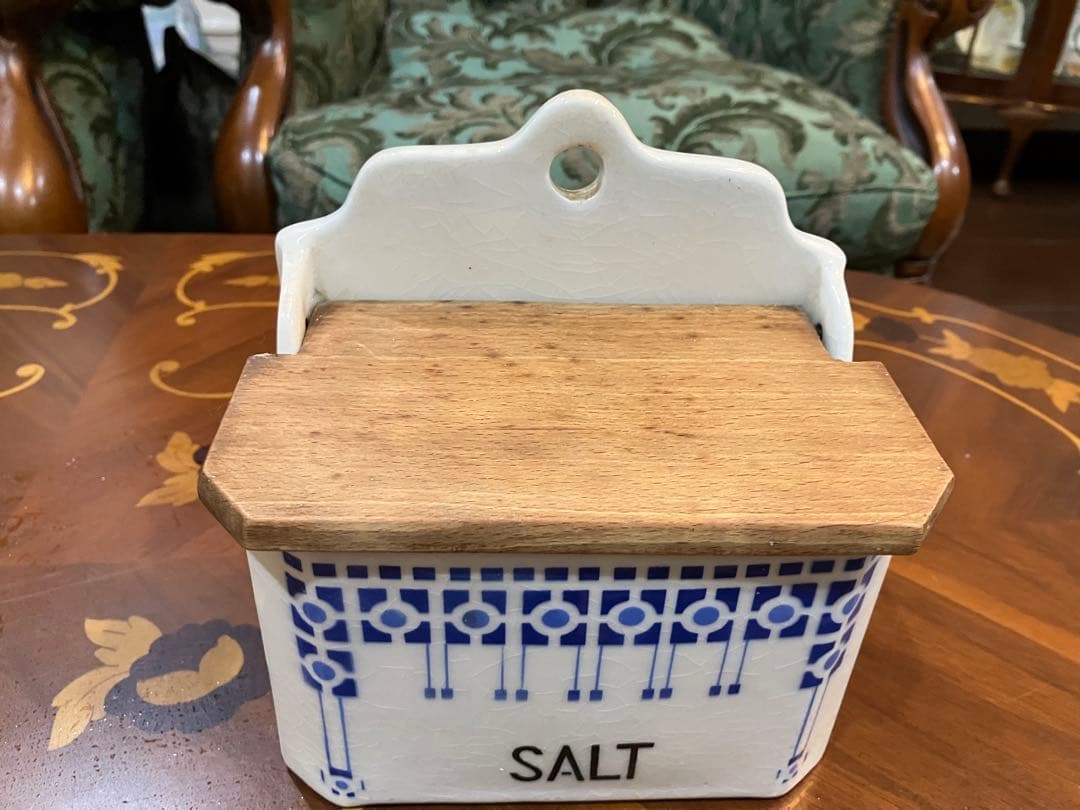 青と白の陶器製調味料入れ 7点セット チェコスロバキア製