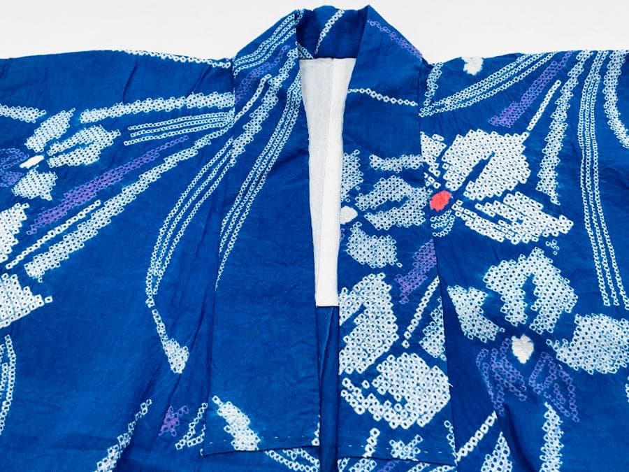 値下げ‼️ 213　中古品　綿　総絞り　ゆかた　有松鳴海絞り　手縫い　Sサイズ