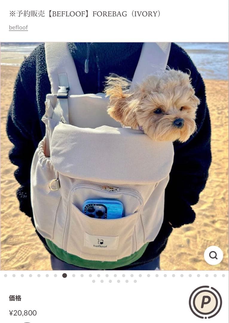 韓国ブランド\"befloof\"のForebag 犬キャリー