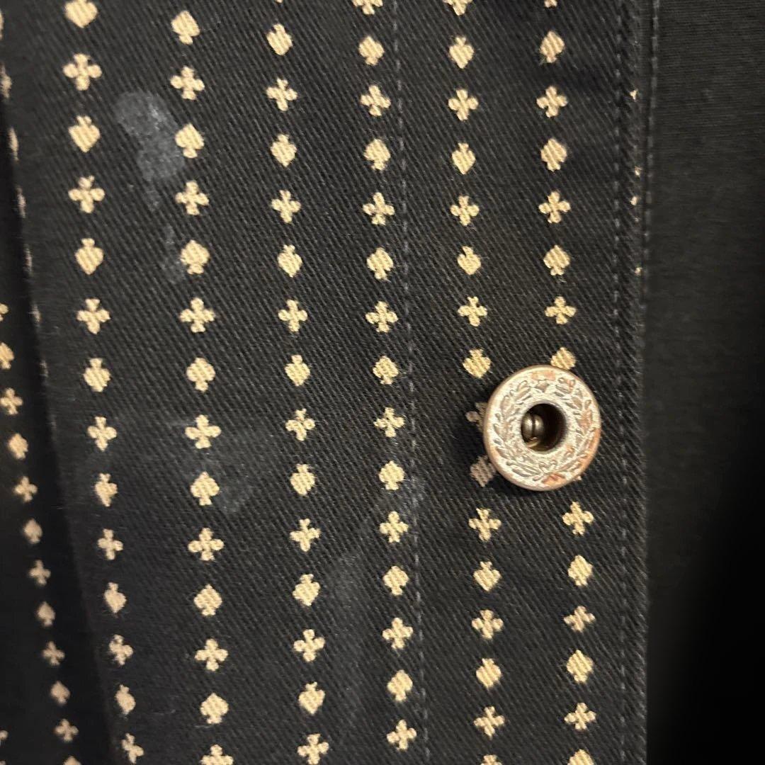 プレイングカードパターン・ワーカーズジャケット 40カバーオール　ブラックサイン