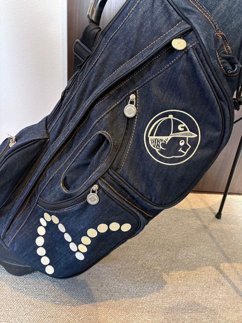 レア エヴィスゴルフ EVISU キャディバッグ デニム フードカバー付き