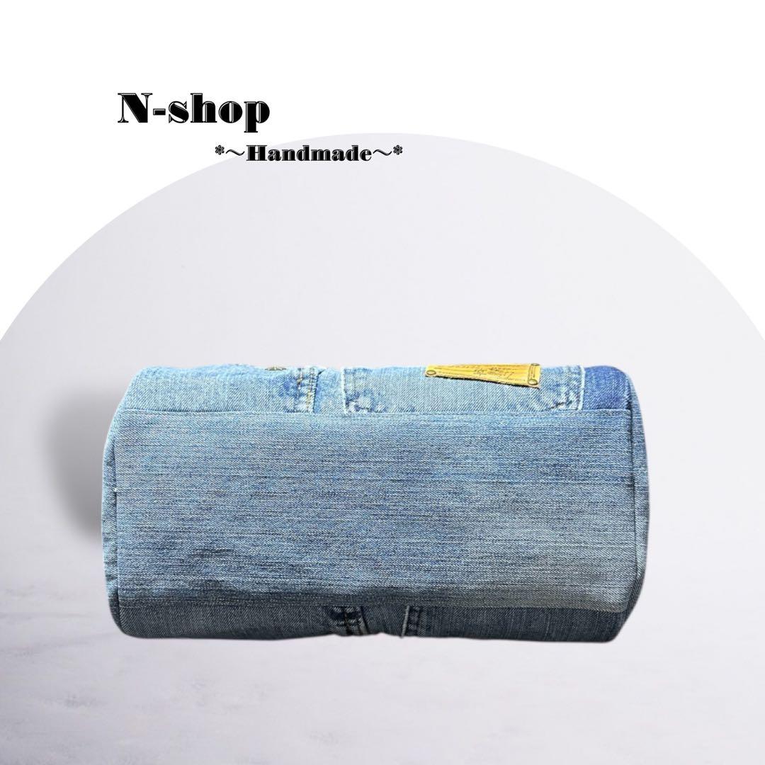☆デニムリメイク☆ボストンバッグ(横長タイプ)❥ハンドメイド❥