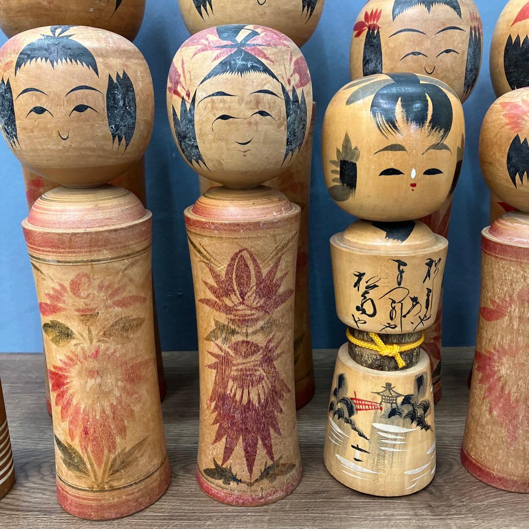 D-2 昭和レトロ 伝統こけし 11体セット 鳴子系 作家物 富士五湖 置物