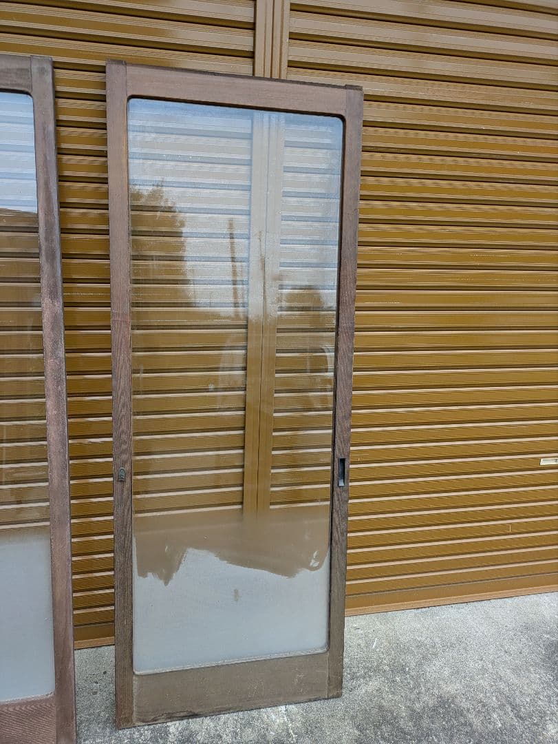 木製フレーム ガラスドア 3枚セット　W685×H1790　引き取り希望