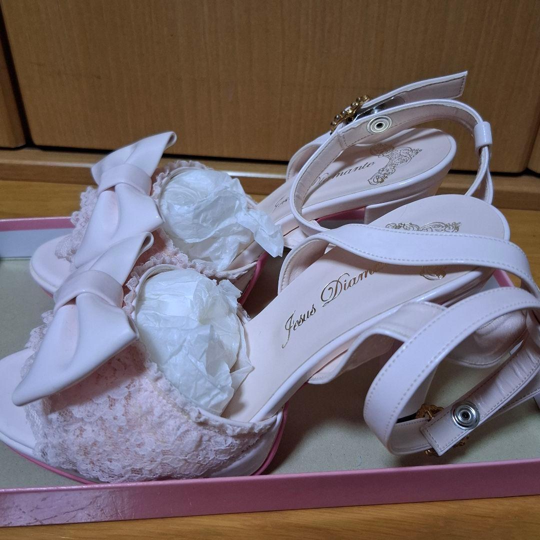 Jesus Diamante リボンストラップサンダル