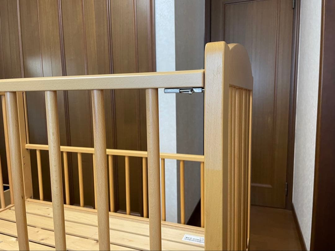 サワベビーC型ステラ　日本製ベビーベッド（サンデシカ　日本製敷布団付き）