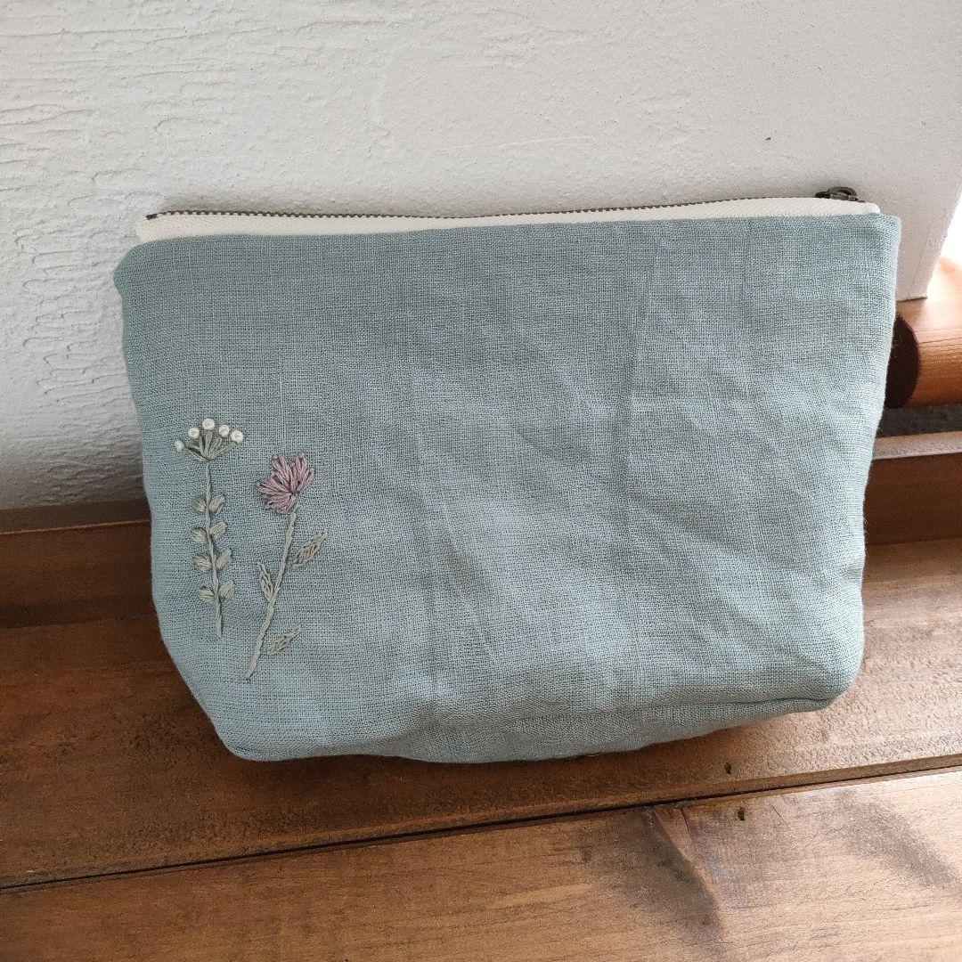 【リネン刺繍　nonpii様オーダー専用ページ】マルチクロス　ボートポーチ