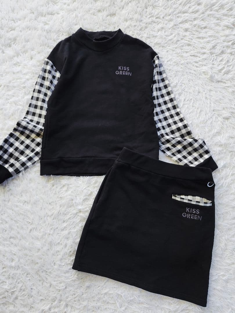 キスオンザグリーン　チェック柄切り替え　セットアップ　ゴルフ