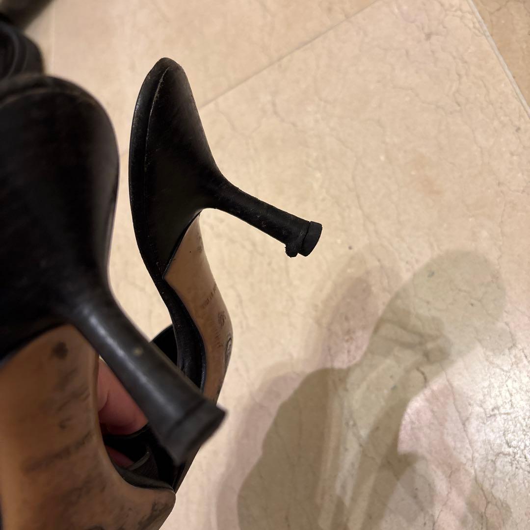 CHANEL ニュートラベルライン ミュール 金ココマーク 黒