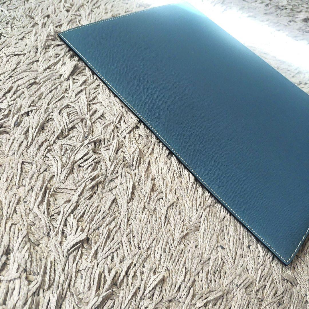 【A4サイズ】HERMES　エルメス　ノートカバー　メモパッド　ブルー