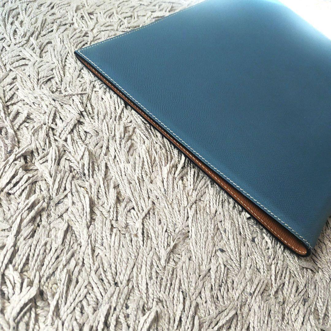 【A4サイズ】HERMES　エルメス　ノートカバー　メモパッド　ブルー