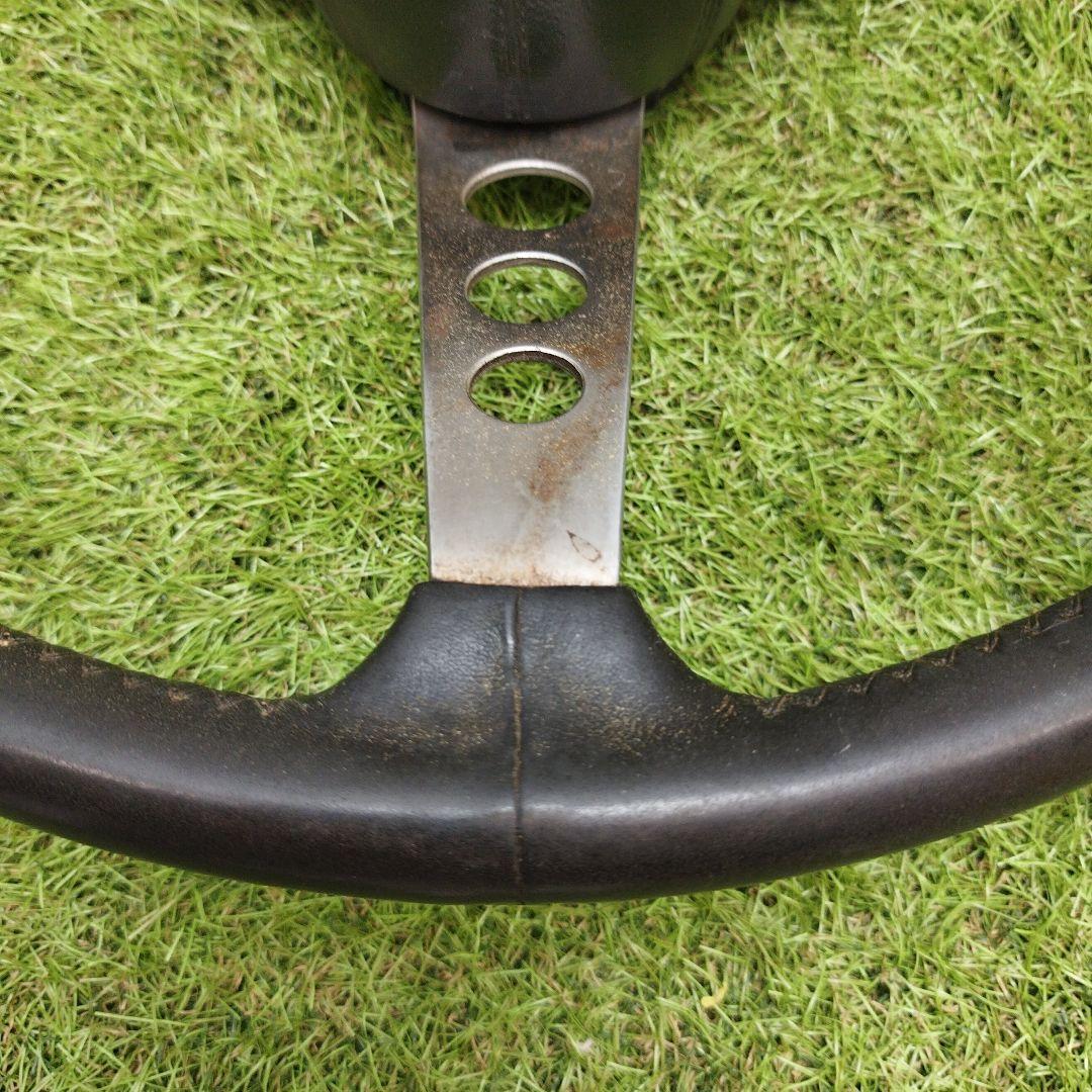 レザーステアリング　ステアリングホイール　アンティーク飾り　ステアリング