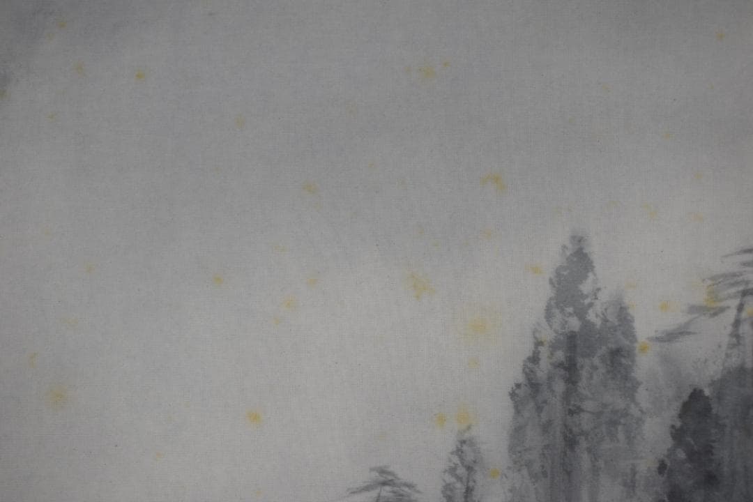 【真作】白石勝敏/山村之図/山水図/掛軸☆宝船☆Y-595　JM