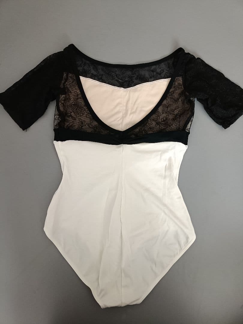 Chacott　チャコット　Lサイズ　レオタード　中古美品　黒　白　オフホワイト