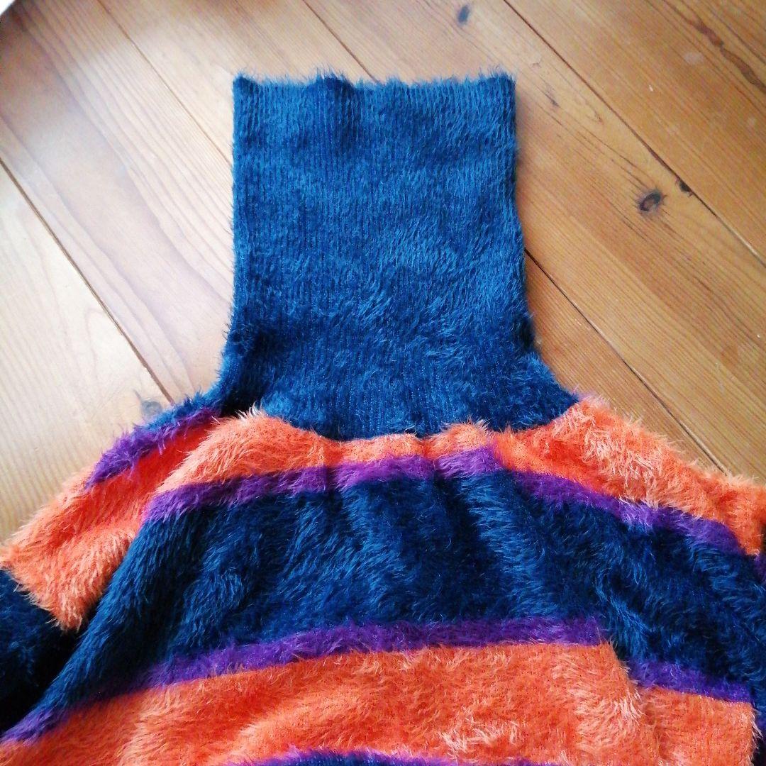 お値下げ！1回着用 glamb タートルネックボーダーニットM