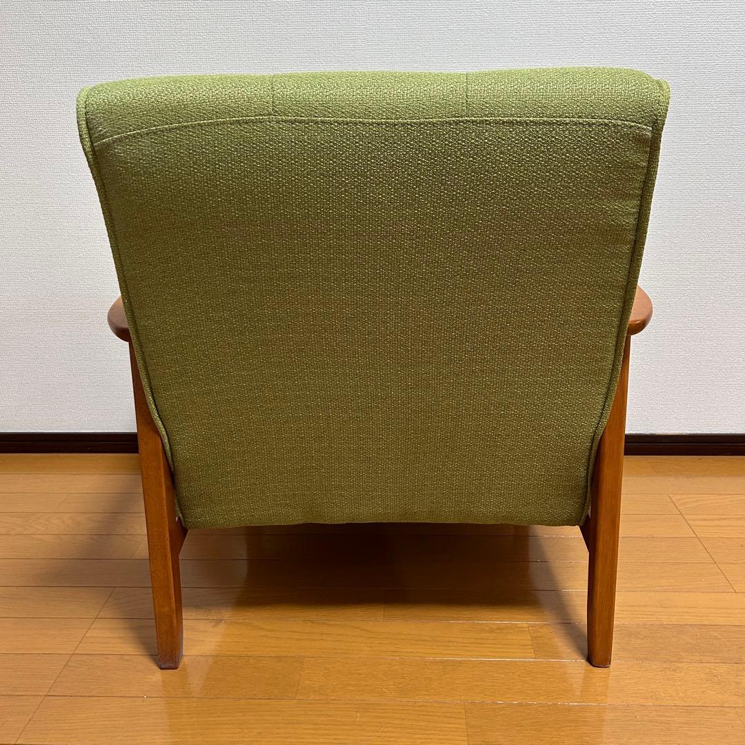 【極美品✨】　１人掛けソファ　グリーン　カーキ　カリモク風ソファ