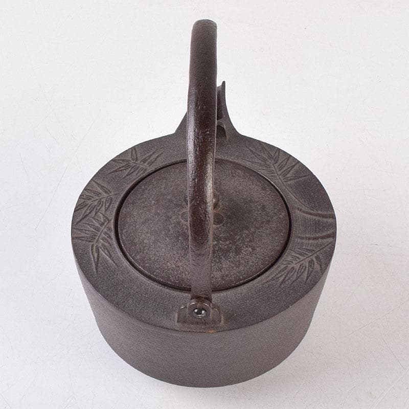 茶道具　人間国宝　釜師　高橋敬典作　竹文　銚子　陶器蓋付　共布共箱　MR9017